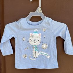 Girls Baby Long sleeve Shirts 2 Pk 9-12 Months 