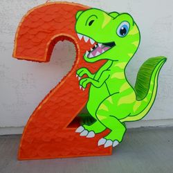 Pinata Piñata De Numero Con Dinosaurio