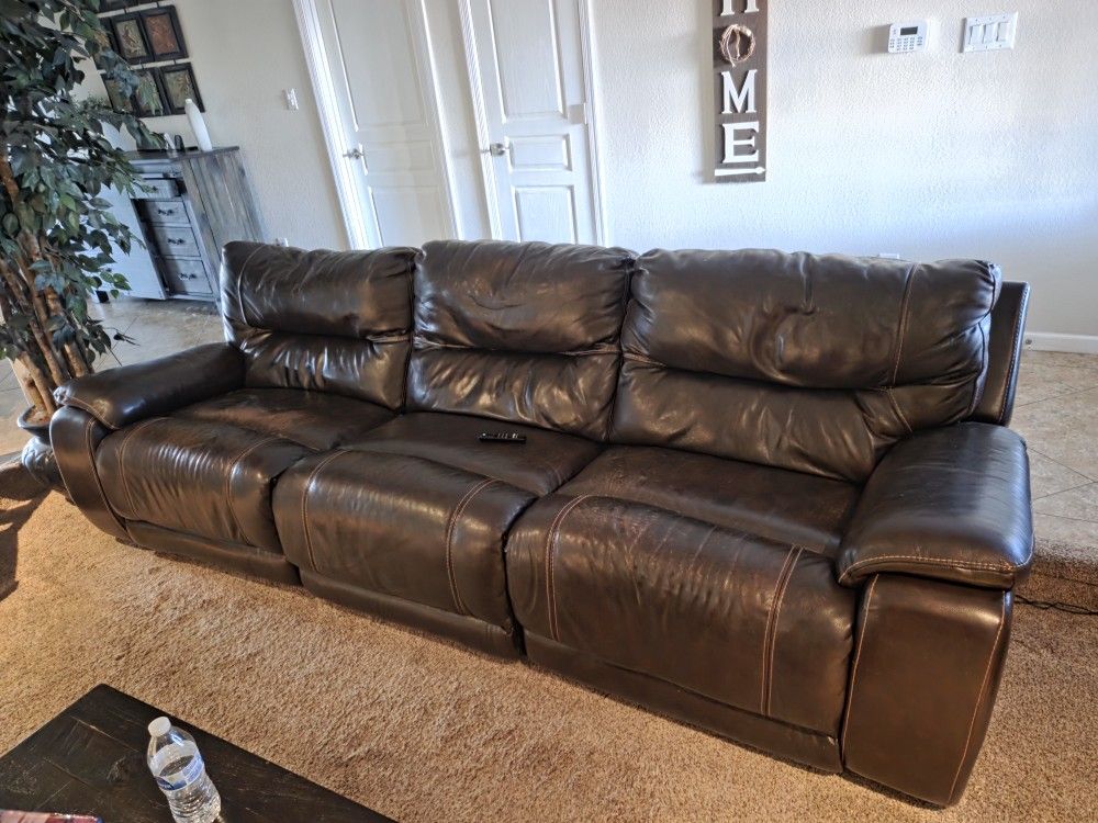 Leather Reclining Sectional
