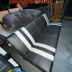 Black Futon Couch With White Stripes New Sofa Cama 