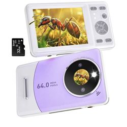 Brand new 4K Digital Camera for Photography, Dual Lens 64MP Vlogging Camera with Selfie Mirror, 120°Ultra Wide Angle, 18X Digital Zoom(Purple)
