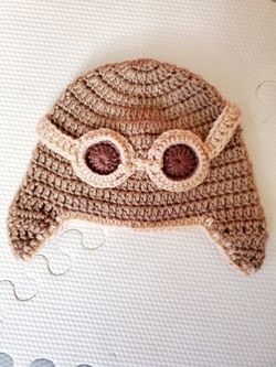 Newborn Baby Crochet Aviator Hat