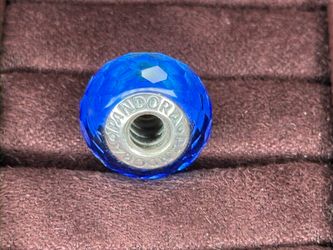 Faceted blue Murano glass Pandora charm