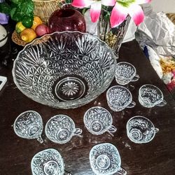 Sparkling Vintage Punch Bowl Set