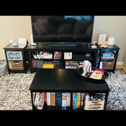 Tv Stand, Coffee Table, 2 End Tables 