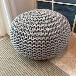 Boho Modern Knit Pouf / Foot Stool Ottoman- Excellent Cond!!!