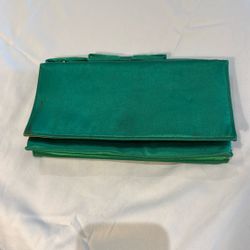 Vintage Green Satin Clutch Purse 