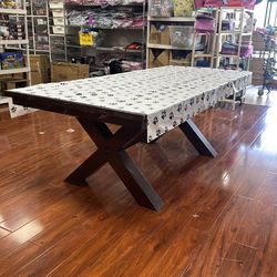 Wooden dinner dining table with 4 chairs