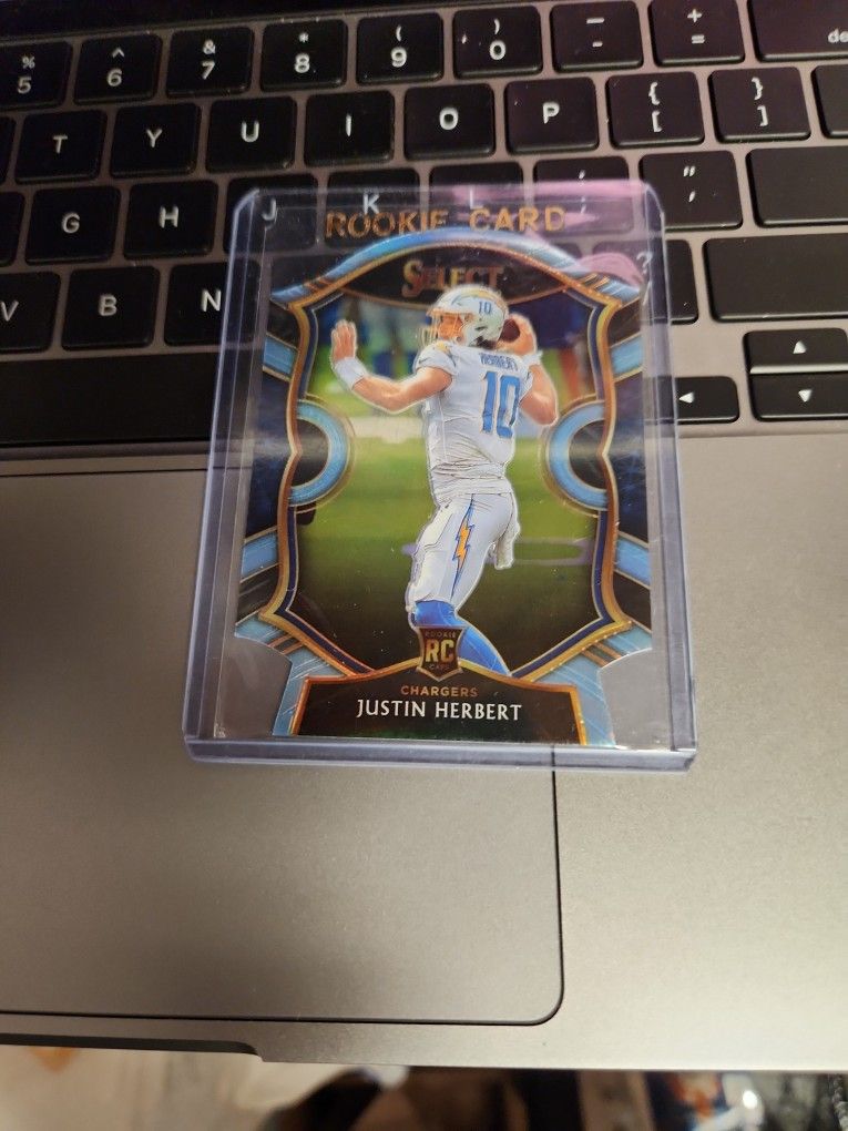 Justin Herbert 2020 Select Light Blue Die Cut Rookie Los Angeles Chargers