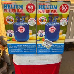 2 Helium Balloon Tanks Inflates Up To 50 Balloons Each