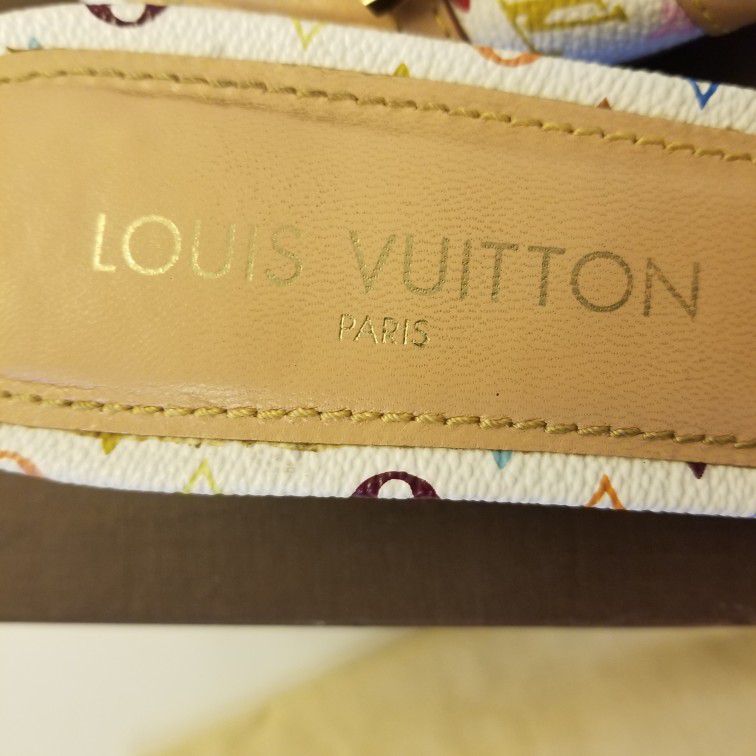 Louis Vuitton Early 2000s Murakami Multicolor Monogram Slingback Heels ·  INTO