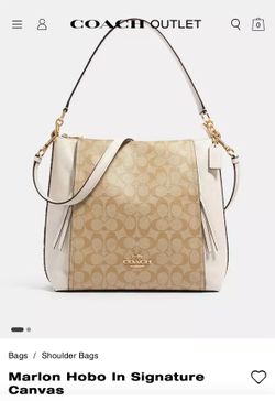 Coach Purse Marlon Hobo In Signature Canvaso