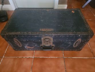 Antique Samson Military Foot Locker Storage Chest