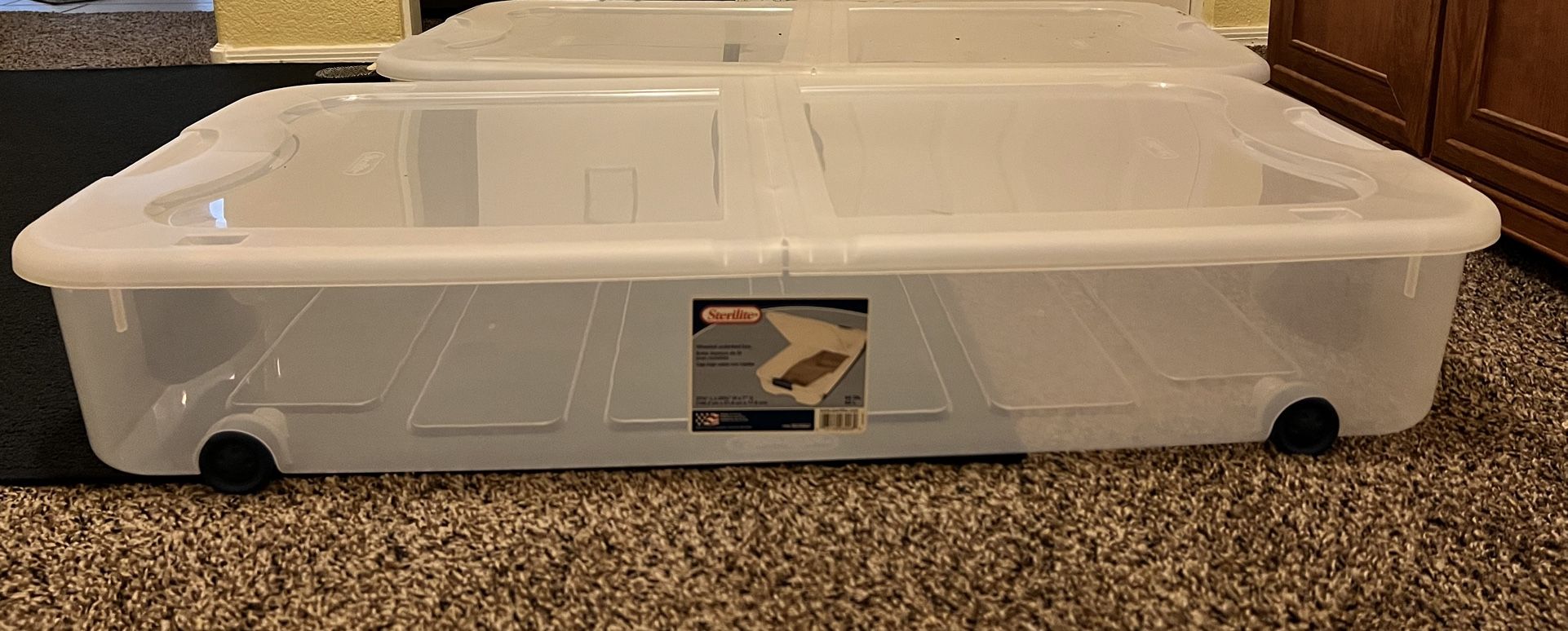 2 Wheeled Underbed Storage (clear)