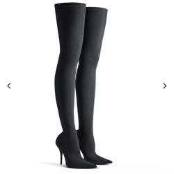 BALENCIAGA WOMEN'S KNIFE 110MM OVER-THE-KNEE BOOT IN BLACK