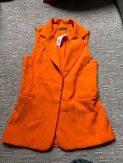 Micell Orange Sleeveless Blazer Vest Size M