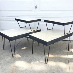 Vintage mcm two tier side tables