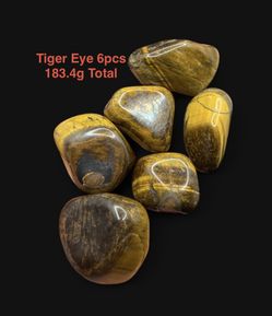 Tiger Eye Genuine Stones from Brazil Large Pieces (6pcs) 183.4g Total