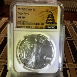 2025 P Eagle Privy ms69 $1 Coin 