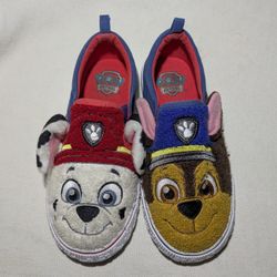 Paw Patrol Characters Toddler Kids Fleece Slip-On Sneakers. Size 12