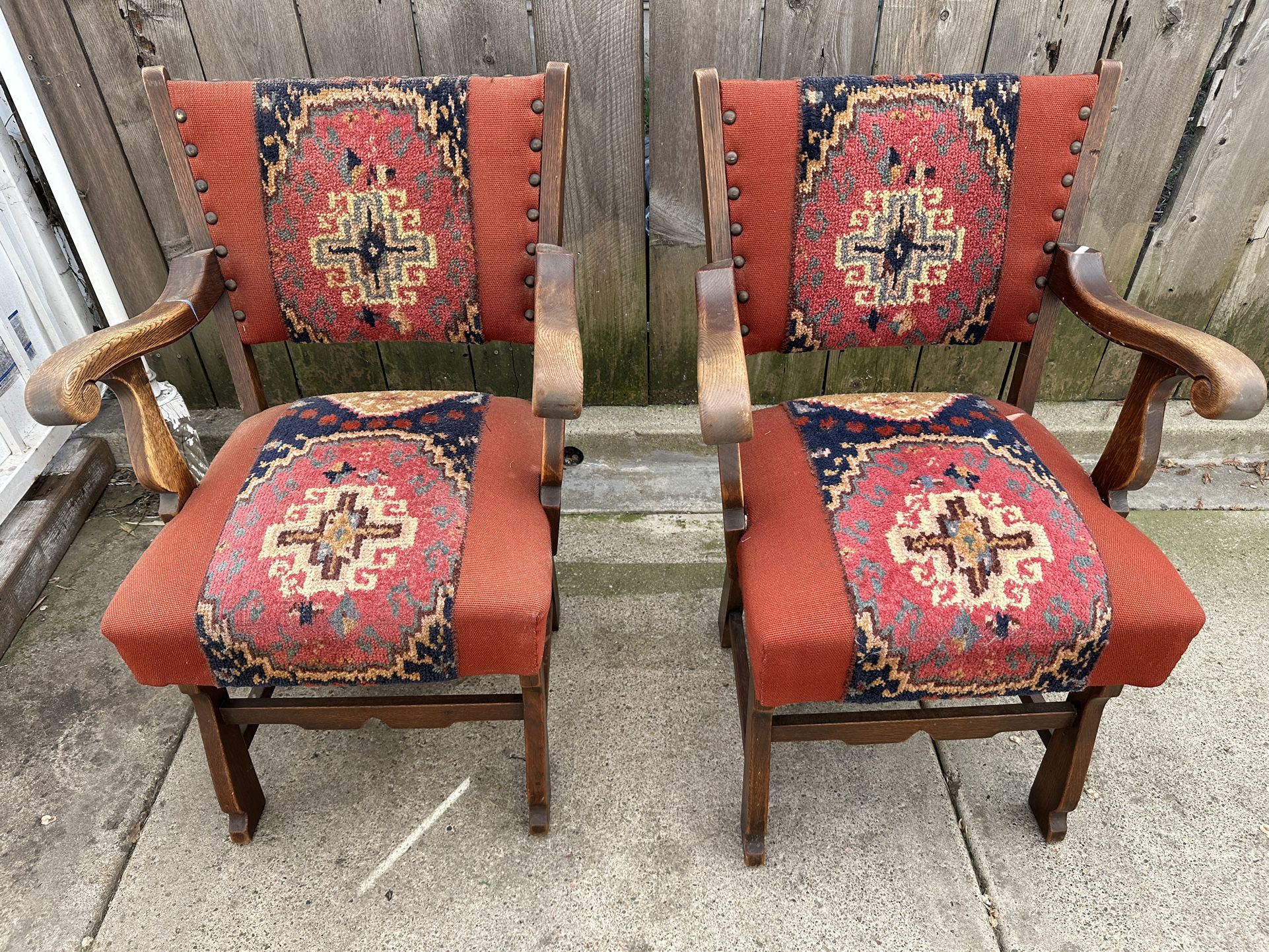 Pair Antique Upholstered Chairs