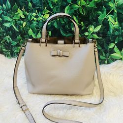Kate Spade Pershing Street  Bag Gray Genuine pebble Leather with Bow