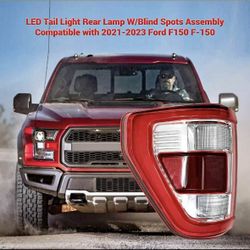 Left Taillight LED with Blind Spot ML3Z13404D Compatible with Ford F-150 F150 White Housing Passeng