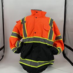 High Visibility Rain Proof Jacket W/ Detachable Hood (AVAILABLE IN BLACK/ORANGE/YELLOW)