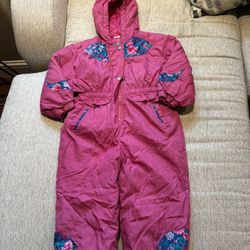 Girls Hot Pink Snow Suit Size 4t