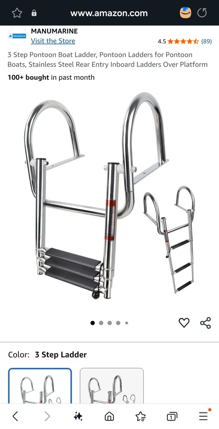 3 Step Pontoon Boat Ladder For Pontoon Boats Stainless Steel Rear Entry Inboard Ladder Over Platform