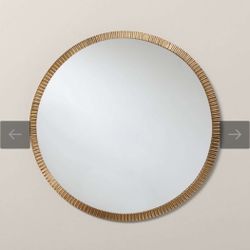 20" Pleated Brass Round Wall Mirror Antique Finish - Hearth & Hand' withMagnolia