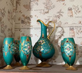 Bohemian lemonade pitcher & goblets