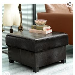 New in box GLAXYFUR Square PU Leather Storage Ottoman Coffee Table. Black in color