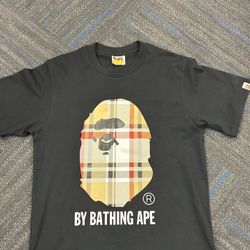 Burberry X bape shirt used without tags and bag 
