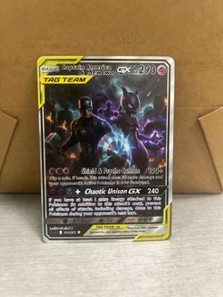 Non TCG Pokemon Captain America & Mewtwo Gx Tag Team Fan Art Card