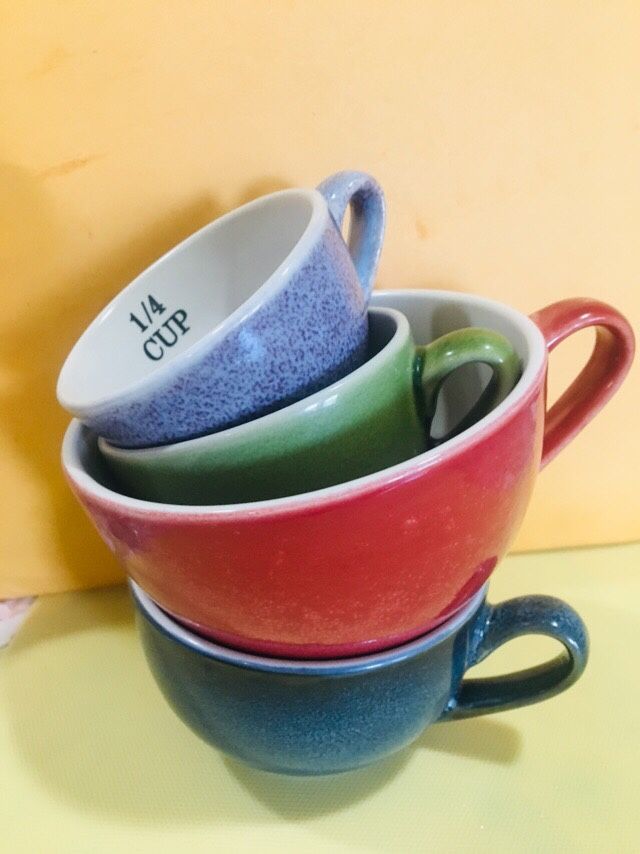 MINIATURE MUGS MEASURING CUPS CERAMIC KITCHENWARE