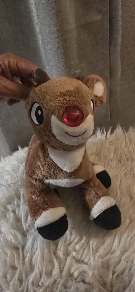 Animated RUDOLPH the Red Nosed REINDEER plush 11"x9" Approximately