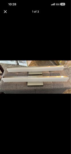 Set of 2 Modern 24" Integrated LED Vanity Light Bars – Brushed Nickel (Store Return)