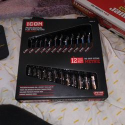 ICON Professional Flex-Head Metric Ratcheting Combination Wrench, 12-Piece (WRFM-12)