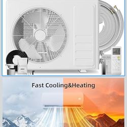 MEPTY 12000BTU Mini Split AC/Heating System, 19 SEER2 Energy Efficient Mini Split Air Conditioner, Ductless Inverter AC Unit with Pre-Charged Condense