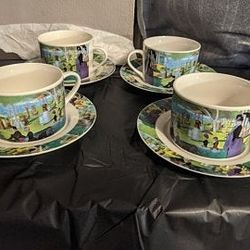 Six Flat Cups Seurat A Sunday Afternoon on the Island by GABBAY