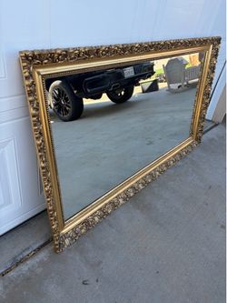 30 x 54  vintage wood mirror