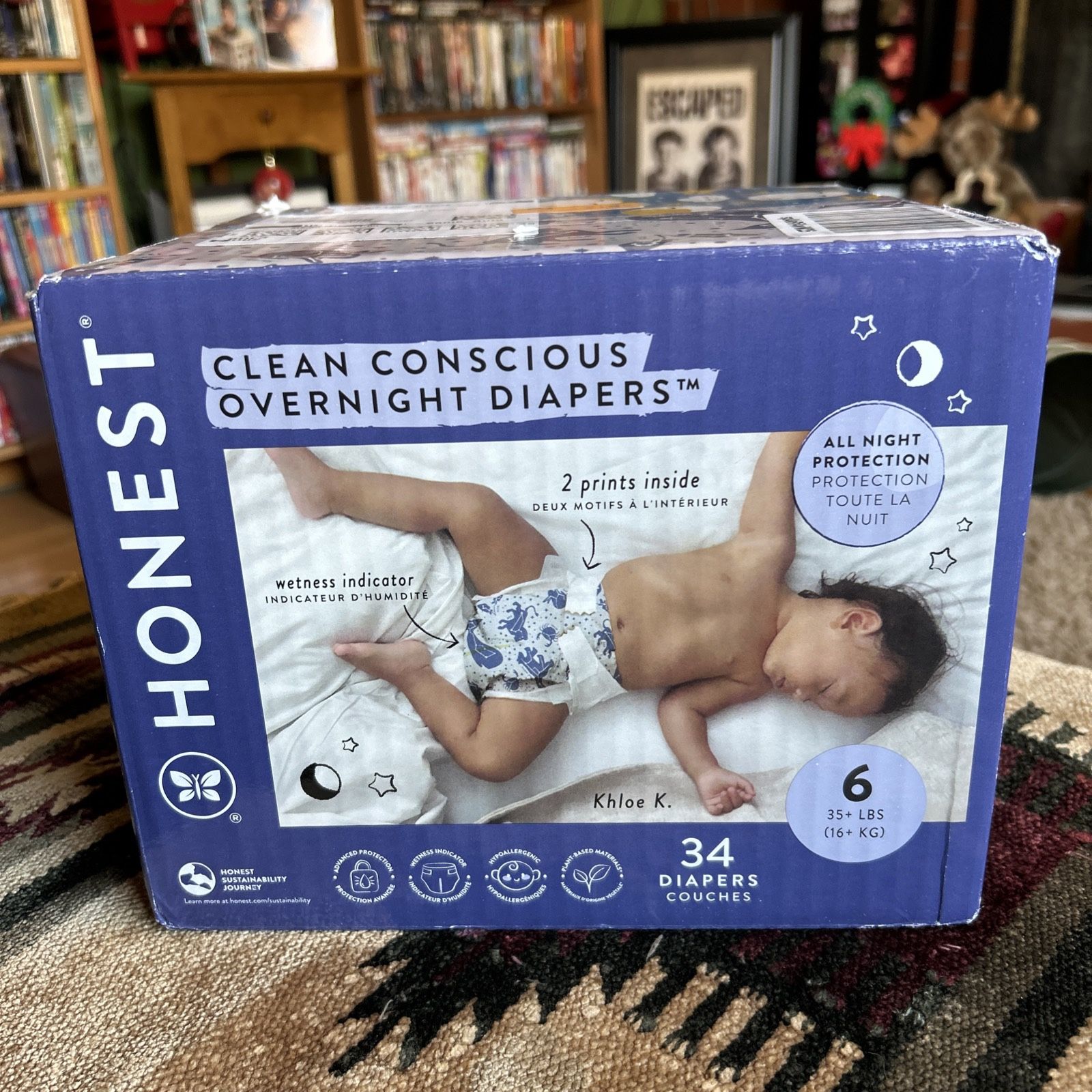 Honest Over Night Diapers Size 6 34 Count