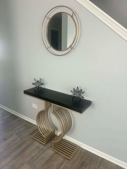 Console table with mirror