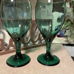 Set Of Two Libbey Juniper Teardrop Glasses