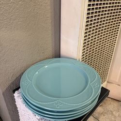 Princess House Platos Marbella Grandes De Dinner De La Vajilla Aqua 