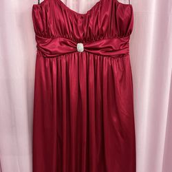 Beautiful Magenta Pink Silky Sleeveless Drag Queen Costume Show Dress Size Medium 