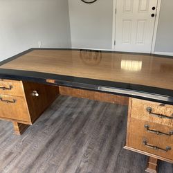 Vintage Solid Wood Executive / Accountant Desk – Heavy Duty