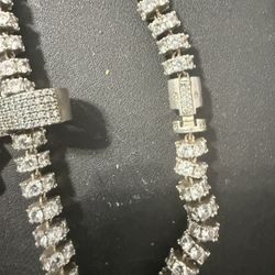 Heavy White Gold Plated Tennis Chain – Sterling Silver – Iced Out