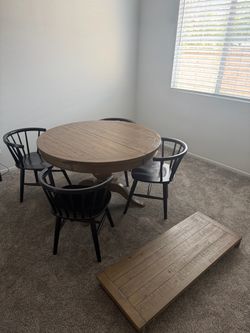 Dining table and chairs